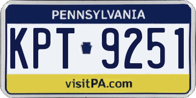 PA license plate KPT9251