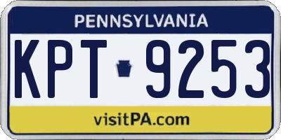 PA license plate KPT9253