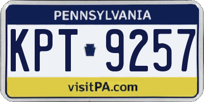 PA license plate KPT9257
