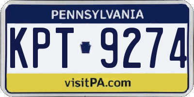PA license plate KPT9274