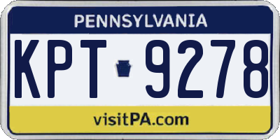 PA license plate KPT9278
