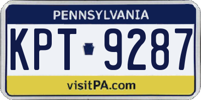 PA license plate KPT9287