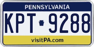 PA license plate KPT9288