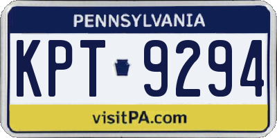 PA license plate KPT9294