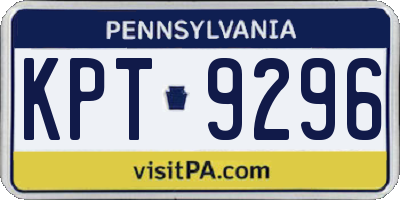 PA license plate KPT9296
