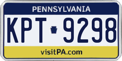 PA license plate KPT9298