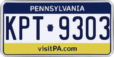 PA license plate KPT9303