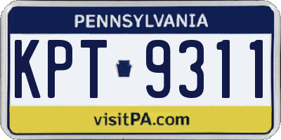 PA license plate KPT9311