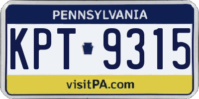 PA license plate KPT9315