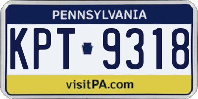 PA license plate KPT9318