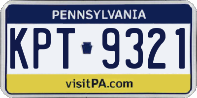 PA license plate KPT9321