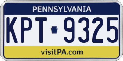 PA license plate KPT9325