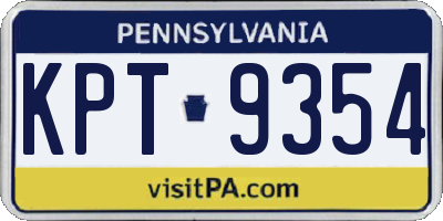 PA license plate KPT9354