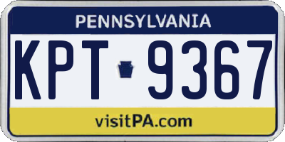 PA license plate KPT9367