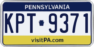 PA license plate KPT9371