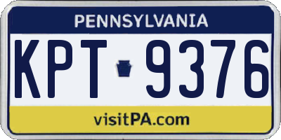 PA license plate KPT9376