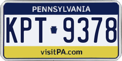 PA license plate KPT9378