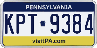 PA license plate KPT9384