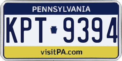 PA license plate KPT9394