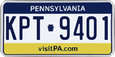 PA license plate KPT9401