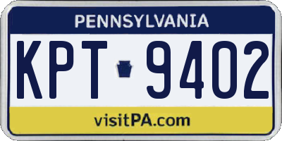 PA license plate KPT9402