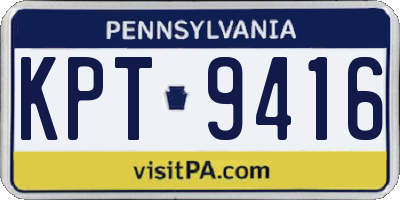 PA license plate KPT9416