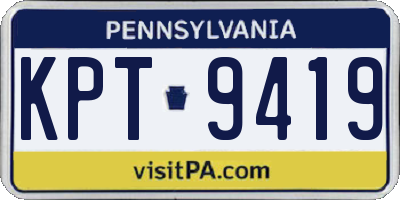 PA license plate KPT9419