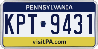 PA license plate KPT9431