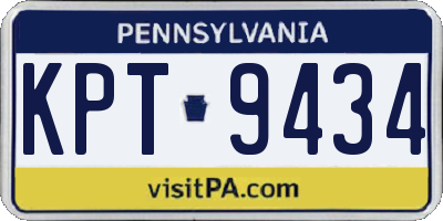 PA license plate KPT9434