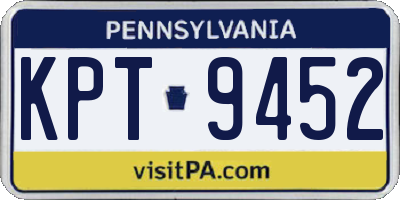PA license plate KPT9452