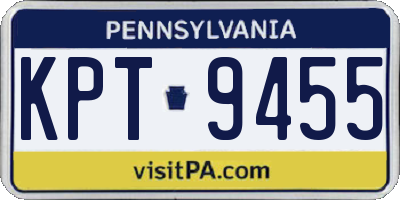 PA license plate KPT9455