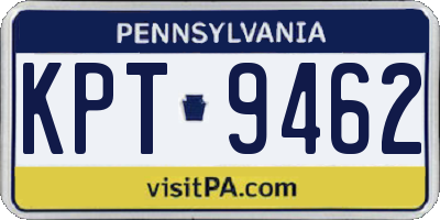 PA license plate KPT9462