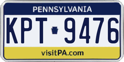 PA license plate KPT9476
