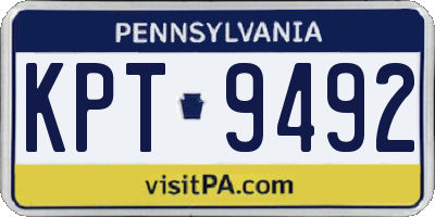 PA license plate KPT9492