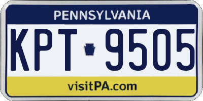 PA license plate KPT9505