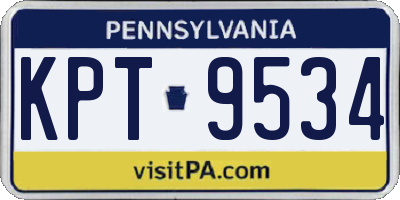 PA license plate KPT9534