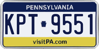 PA license plate KPT9551