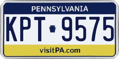 PA license plate KPT9575