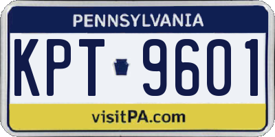 PA license plate KPT9601