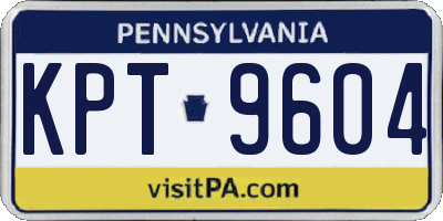 PA license plate KPT9604
