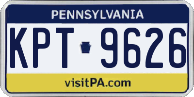 PA license plate KPT9626