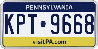 PA license plate KPT9668