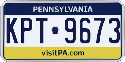 PA license plate KPT9673