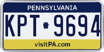PA license plate KPT9694