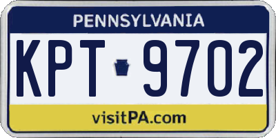 PA license plate KPT9702