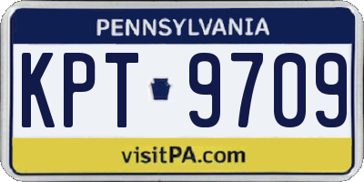 PA license plate KPT9709