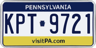 PA license plate KPT9721