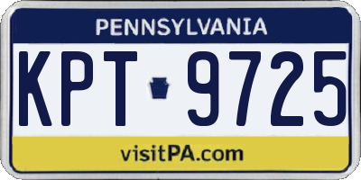 PA license plate KPT9725
