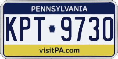 PA license plate KPT9730