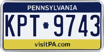 PA license plate KPT9743